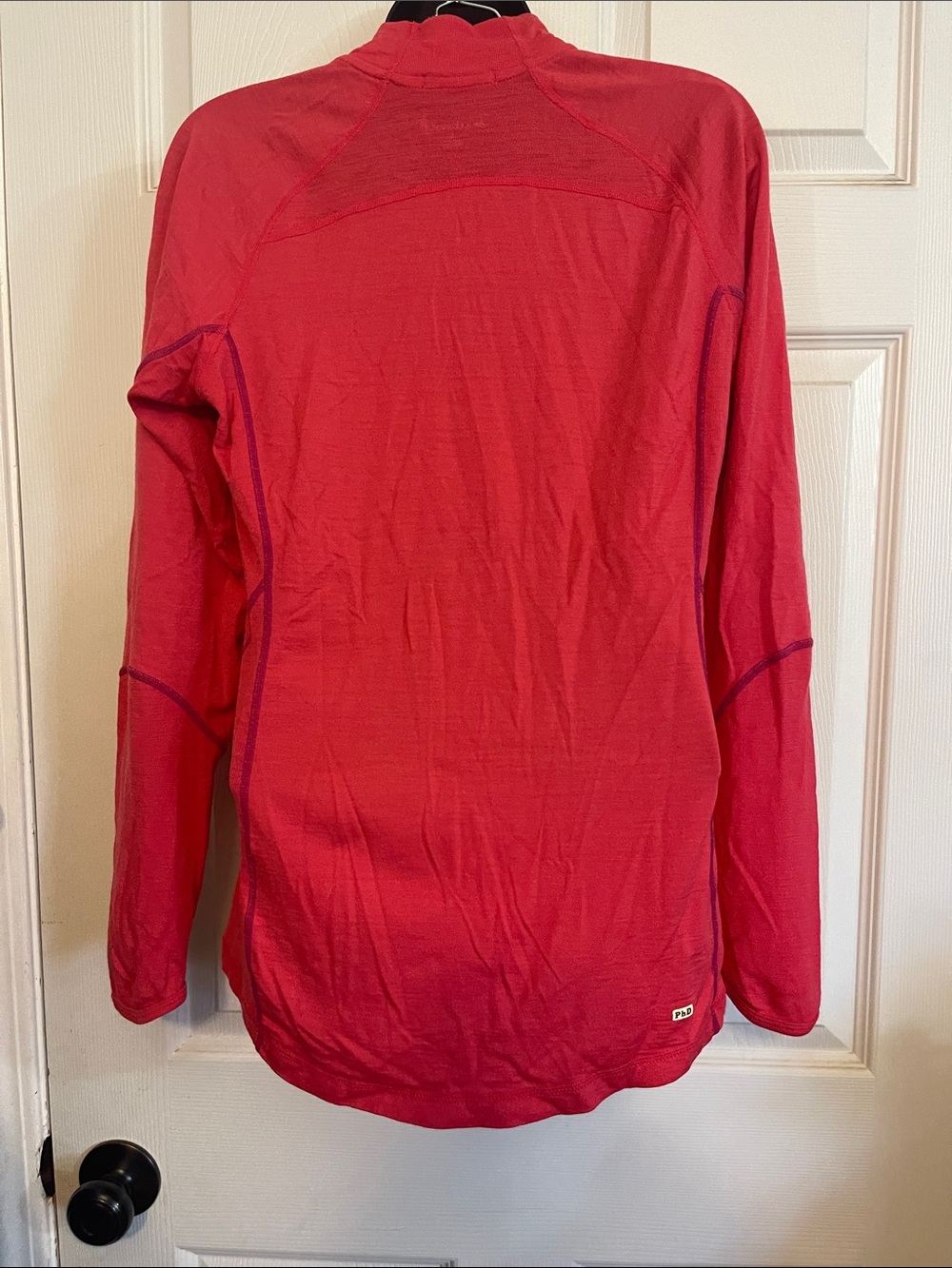 Smartwool PhD Merino Wool Half Zip Pullover Pink Base Layer Long Sleeve Top - Picture 6 of 6